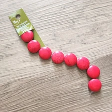 Bead Landing Dyed Howlite Lentil Red Stone Beads 20 mm Round Semi Precious NWT