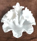 Fenton Vintage White Milk Glass Hobnail 3-Horn Trumpet Vase Epergne Bowl