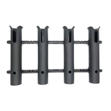 FISHING ROD HOLDER Wall Mounted Tubes Links Holder Rack Rests 4 Pole Black HIUMI