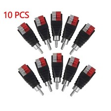 10Pcs Speaker Wire Cable to Audio Male RCA Connector Adapter Jack Plug