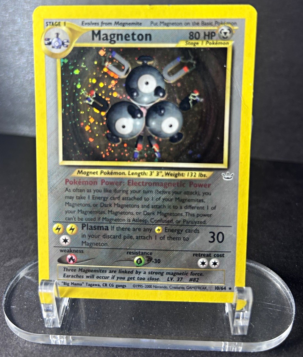 Pokémon Neo Revelation - Magneton 10/64 Holo - small crease (top right)