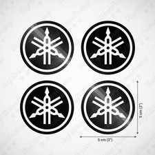 4 Stickers YAMAHA 5 cm NOIR Brillant tuning moto autocollant kit déco custom