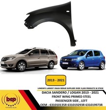 DACIA SANDERO LOGAN 2013 - 2021 FRONT WING FENDER PRIMED LEFT PASSENGERS SIDE