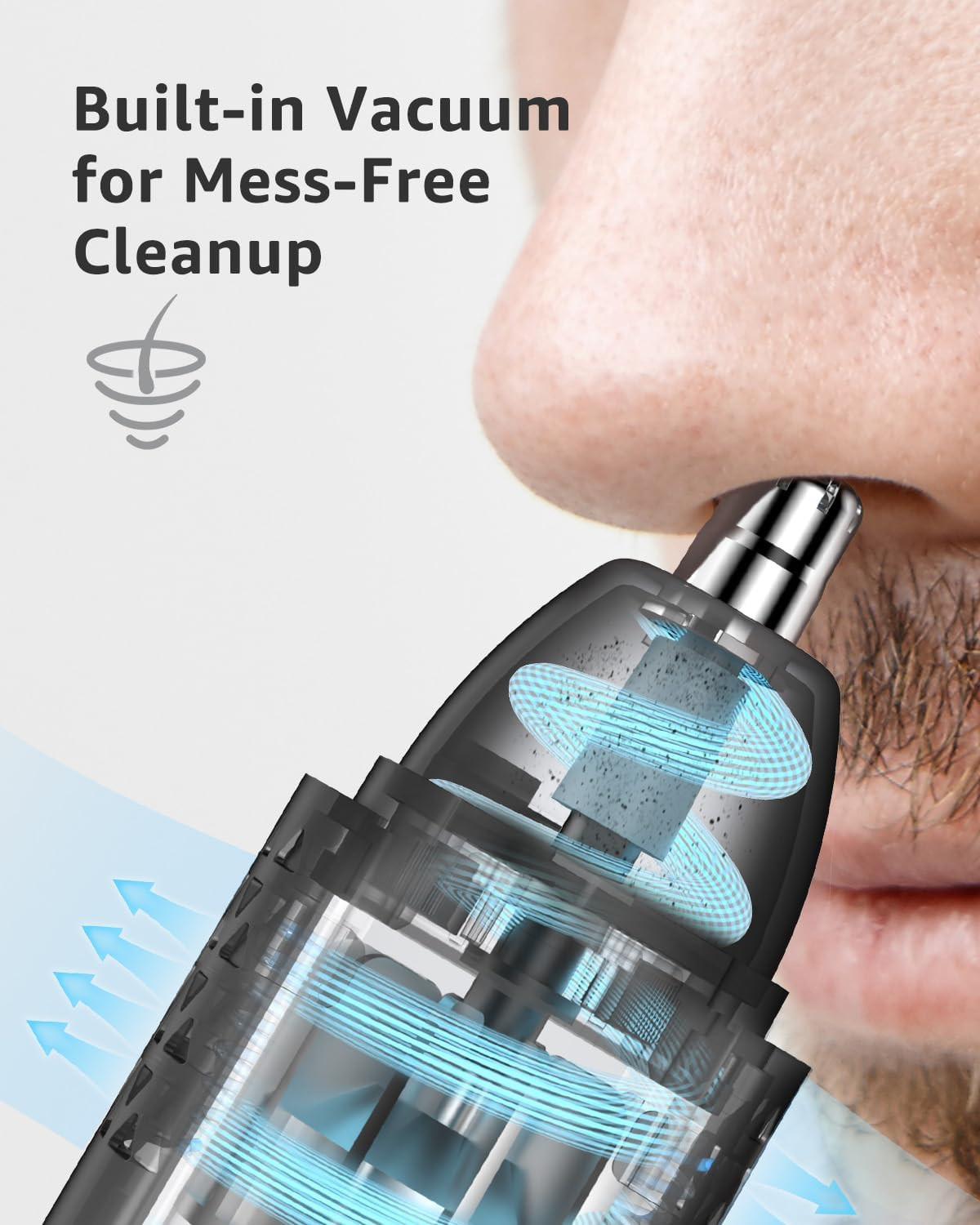 Manspot Nose & Ear Hair Trimmer for Men 10000-RPM USB-C Electric IPX7 Waterproof