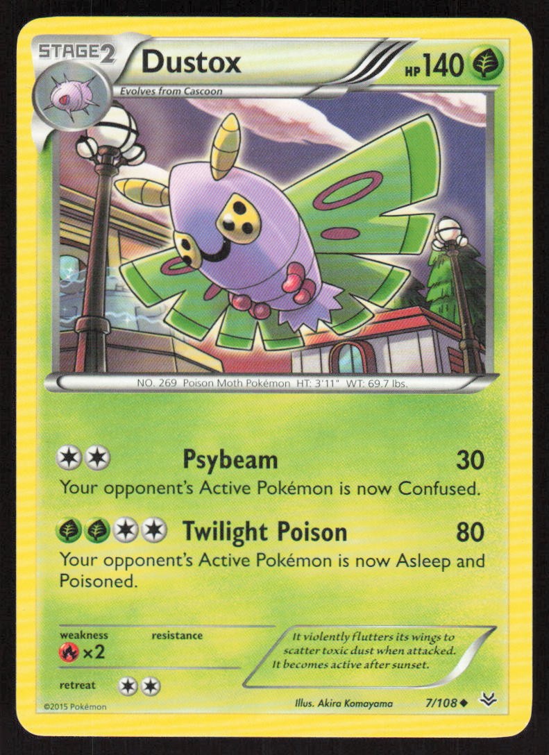 Dustox 7/108 Uncommon Roaring Skies Pokemon Lightly Played