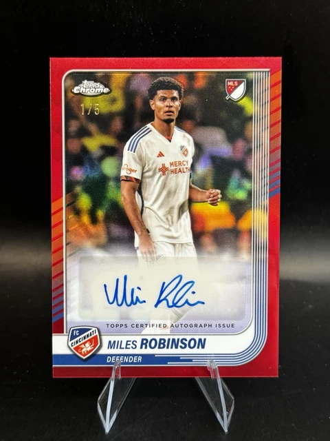 Miles Robinson 2025 Topps Chrome MLS Auto Red /5 FC Cincinnati #CA-RO