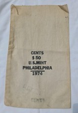 1974 Philadelphia U.S Mint Canvas Cent Bag $50 - Open