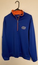 NCAA Florida Gators UF Men's Antigua 1/4 Zip Performance Pullover Blue Medium