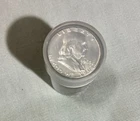 Full Roll of 20 Brilliant Uncirculated Silver 1963 Ben Franklin Half Dollars