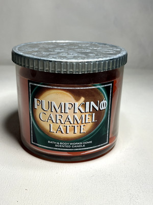 Bath & Body Works PUMPKIN CARAMEL LATTE Scented Candle 14.5 oz RARE