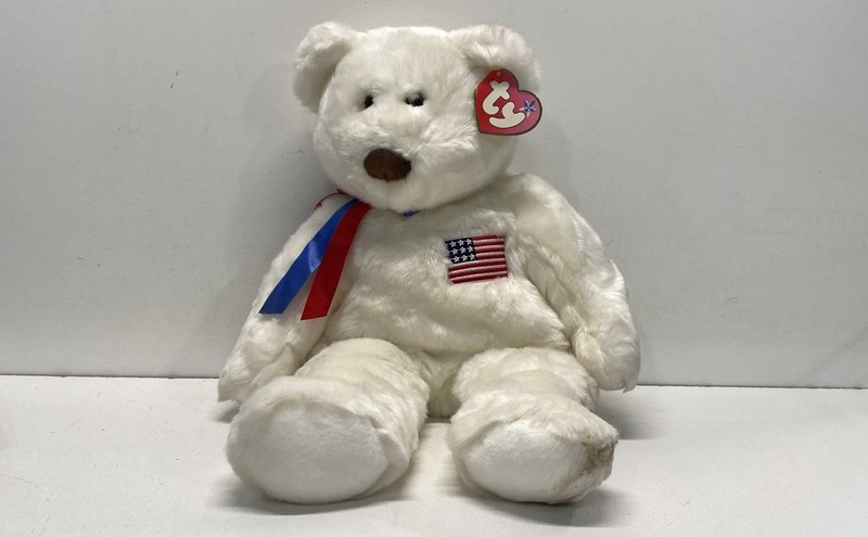 Ty Beanie Babies Plush Bear American Flag 18 Inch Series 2 2000 Polyester