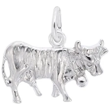 Charms Sterling Silver Cow Charm