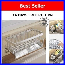 Kitchen Sponge Holder Stainless Steel Sink Drain Rack Soap Organizer