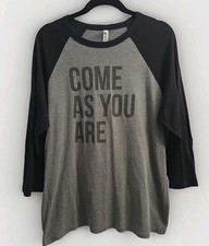 Nirvana XL Come As You Are Colorblock Black Gray Shirt Band Grunge Rock Music