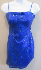 City Vibe Sequin Evening Dress Jr's Size 1 Adjustable Strap High Left Thigh