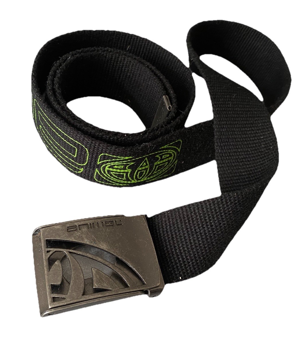 ANIMAL CANVAS BELT Black Yellow Animal Brand Army Web Belt Webbing ONE SIZE