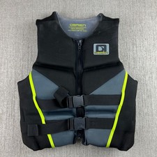 O'Brien Life Vest Mens Medium Black Grey Neon Yellow USCG Approved PFD Sport