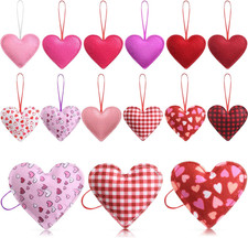 36 Pieces Valentines Felt Heart Ornaments Hanging Valentine Decorations Red Pink