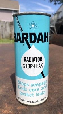 Vintage BARDAHL RADIATOR STOP-LEAK 15 oz. Pull Top FULL Metal CAN, Seattle, Nice
