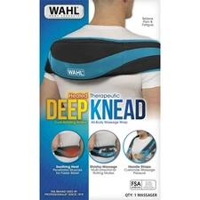 Wahl Heated Therapeutic Deep Knead Massage Wrap Back and Shoulder, Blue/Black