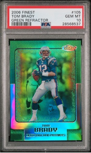 Tom Brady [Green Refractor] #105 2006 Topps Finest card