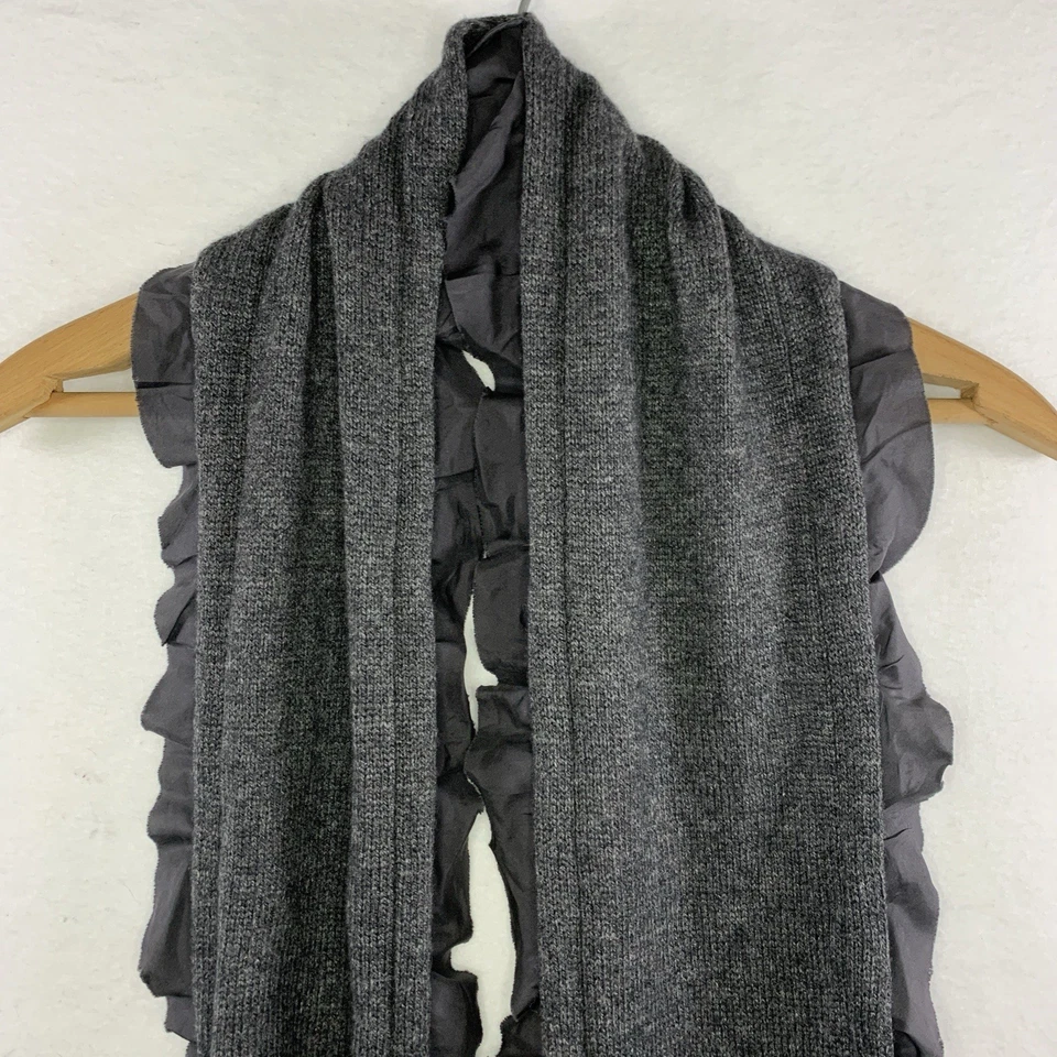 Banana Republic женщин кашемир смесь шелк оборки шарф серый прихотливый богемное - Изображение 2 из 4