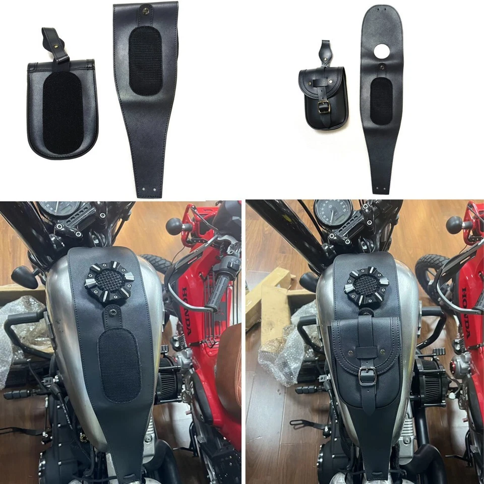PU кожаный черный бензобак сумка для Harley Davidson Sportster XL883 XL1200 48 72 - Изображение 2 из 4