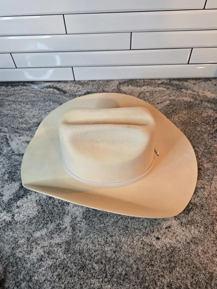 Sombrero Bailey Vaquero Ajustado Para Hombres 7 Blanco Lana Fieltro Western Hecho en EE. UU. Thunderbolt Foto 2 de 4
