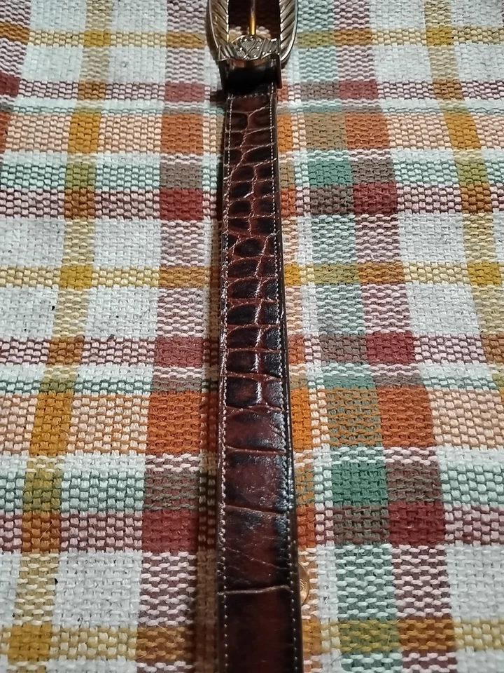 Vintage Crocodile Genuine Leather Belt By Nadim.  - Image 2 of 4