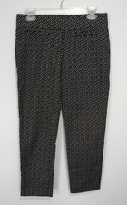Ann Taylor Loft Black White Flat Front Casual Career Pants Size 4P