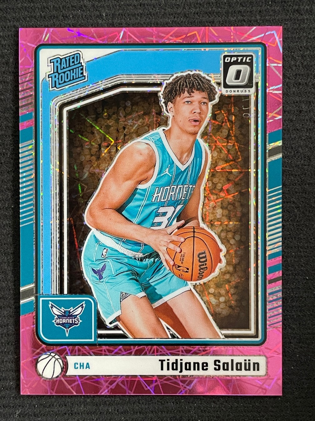 Tidjane Salaun 2024-25 Panini Donruss Optic RC Pink Velocity /79 #286