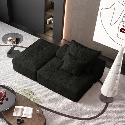Modern Oversized Modular Sectional Sofa,Sparkling Chenille Fabric Soft Cushion