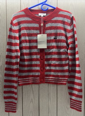 Bohme Albia Cherry Striped Cardigan NWT Size Small Boho Chic 