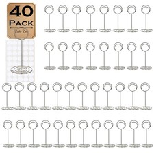 40 Pcs Place Card Holders Table Number Holders Wire Photo Stands for Wedding
