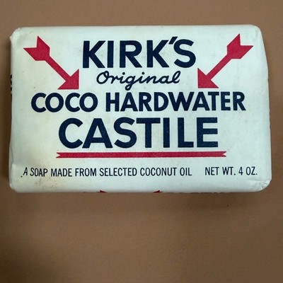 Kirks Original Coco Hardwater Castile Soap Bar 4 oz Coconut Oil Vintage P&G NOS
