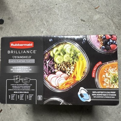 Rubbermaid Brilliance  Round and NEW Set of 6 Containers, Clear 