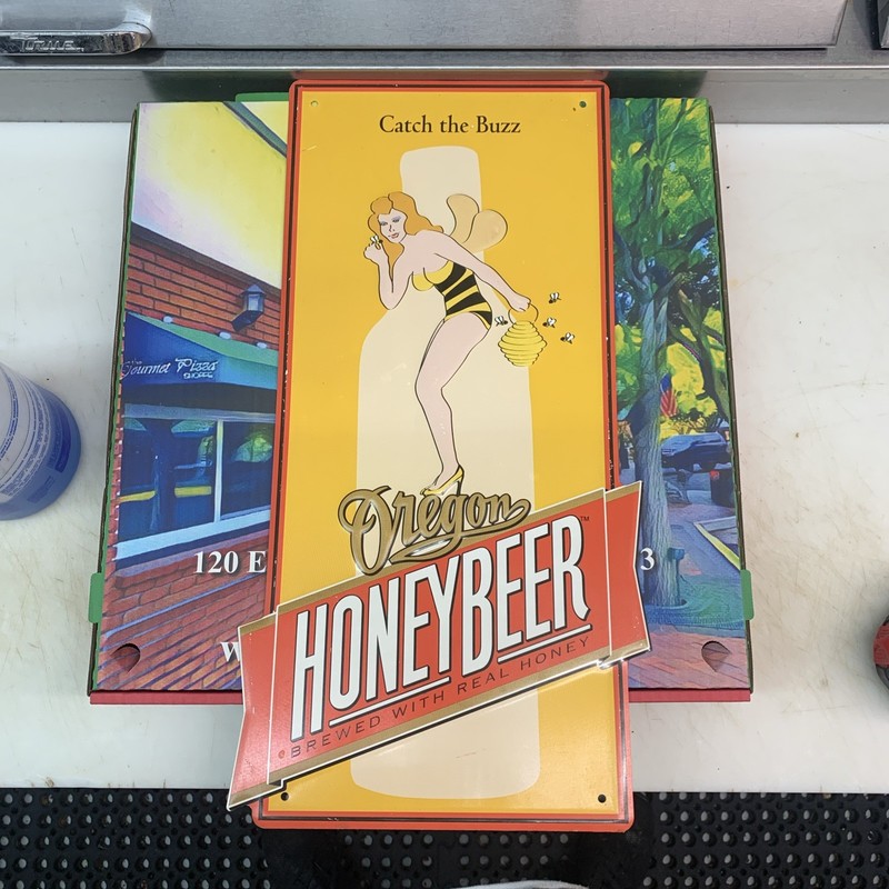 Oregon Honeybeer Metal Beer Sign Catch The Buzz