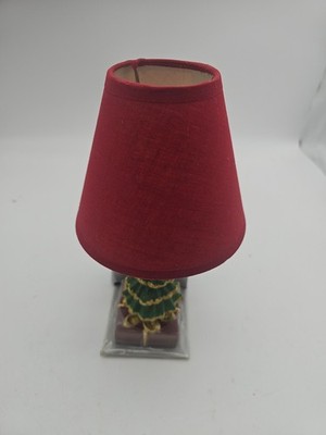 Brand new Pier 1 mini lamp Festive green tree base with a classic red shade