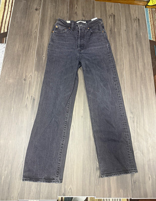 Levi Strauss & Co. Women s Straight Jeans High Rise Charcoal Wash Black Denim
