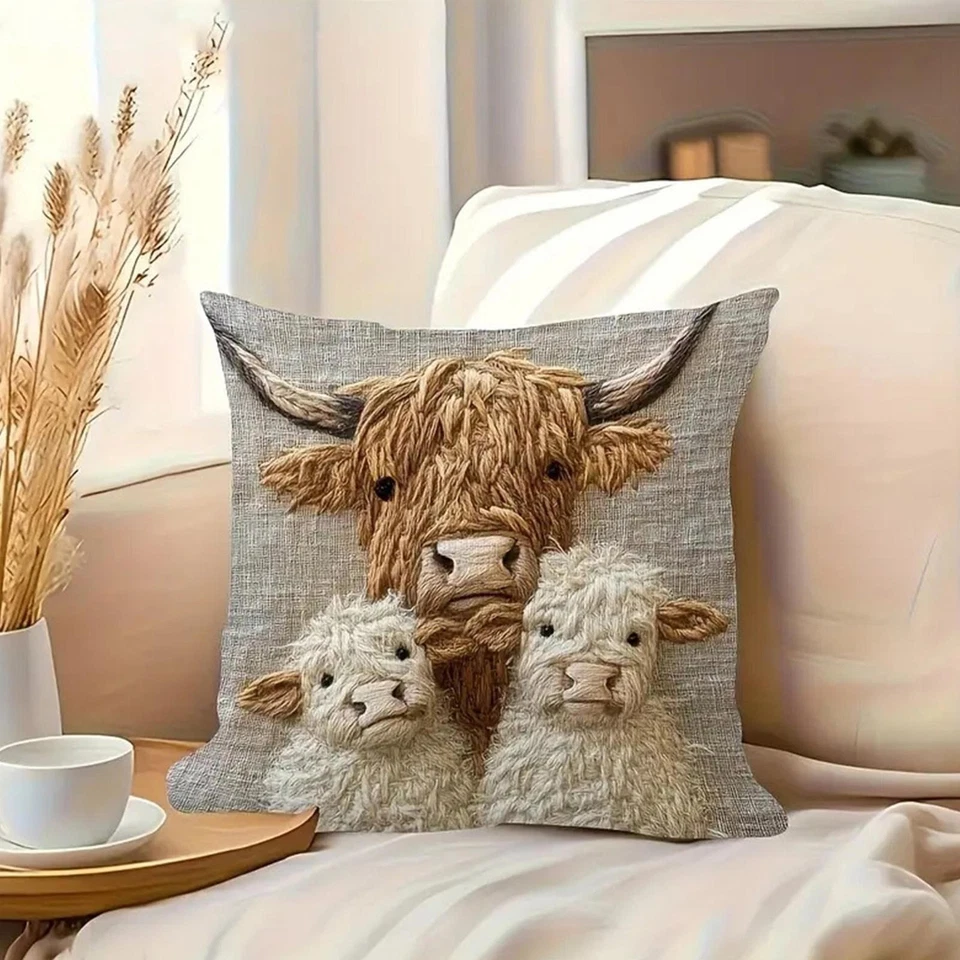 Диванная наволочка плюшевая животное высокогорная корова овца декоративная наволочка чехол - Изображение 4 из 4