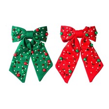 Christmas Hair Clips Rhinestone Pearl Bow Barrette Hair Barrettes For Women