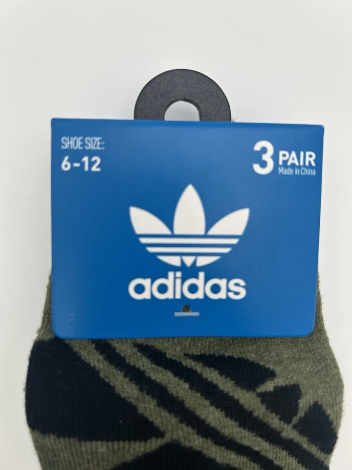 Adidas Originals нет шоу носки мужские 6-12 3 пары упаковка оливковый серый белый новый - Изображение 3 из 4