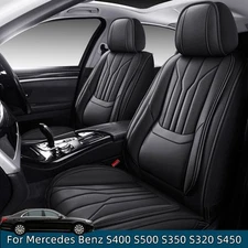 For Mercedes Benz S400 S500 S350 5-Seat Full Coverage PU Leather Car Seat Covers