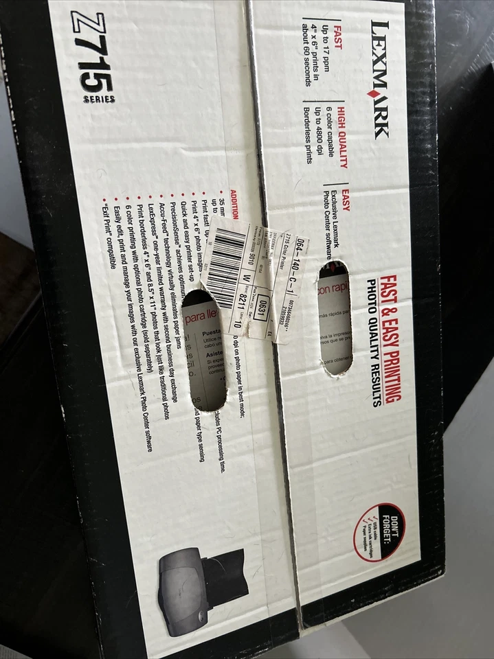 Lexmark Printer Z715 Series Inkjet Color Photo Quality PC MAC (new sealed box) - Image 3 of 4