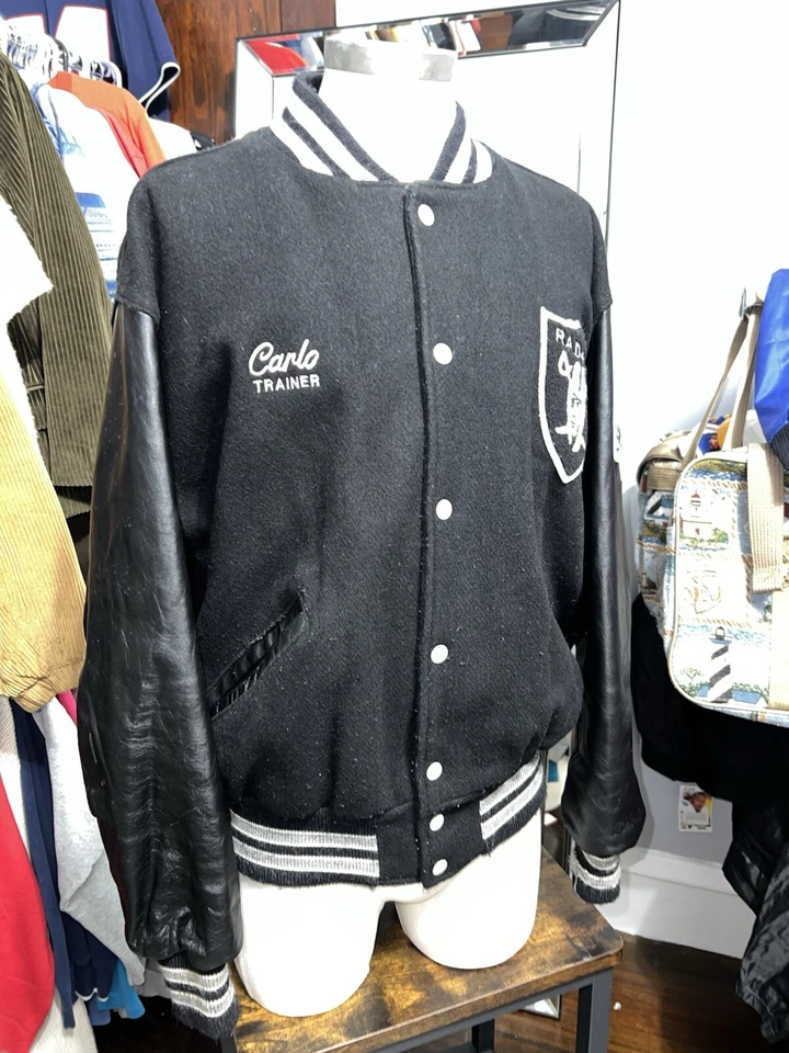 DeLong L.A. 1984 Chaqueta Raiders Vintage Stadium Hecha en EE. UU. Talla XL Manga de Cuero Foto 4 de 4