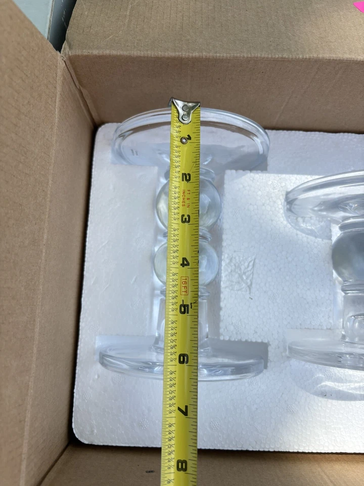 Gold Canyon Candle Co. Juego de 3 soportes de pilar de cristal transparente raros - NUEVO Foto 4 de 4