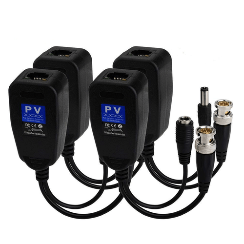 10 Pair CCTV Coax BNC Video Power Balun Transceiver to CAT5e 6 RJ45 Connector - Picture 4 of 4