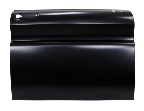 Black RH 64-66 Chevy C/K truck front door with matching curved panels and small black handle on white background.