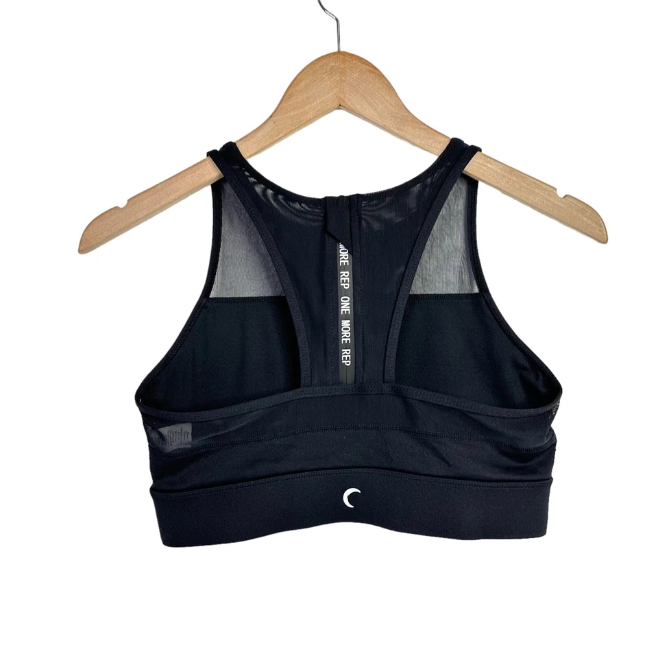 ZYIA Active 女式 All Star Zip Back One More Rep 运动文胸 尺寸 M 黑色 — 第 2/4 张图片