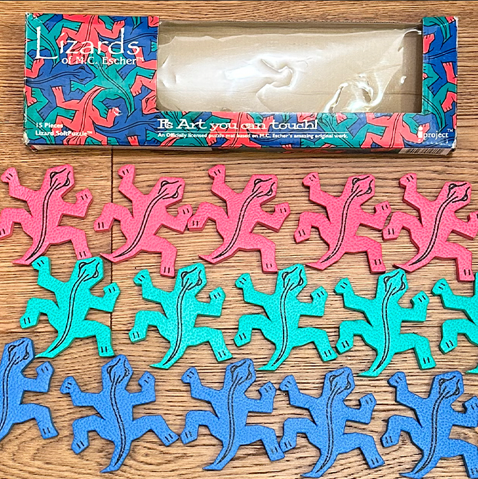 VTG 1996 Lizards of MC Escher Soft Foam Tile Puzzle Art 15